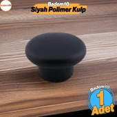 Bohem Siyah Mantar Kulp Düğme 10 ADET Çekmece Mutfak Mobilya Dolabı Dolap Kulpu Kulbu Plastik Kulp thumbnail 7