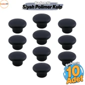 Bohem Siyah Mantar Kulp Düğme 10 ADET Çekmece Mutfak Mobilya Dolabı Dolap Kulpu Kulbu Plastik Kulp thumbnail 1