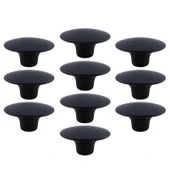 Bohem Siyah Geniş Mantar Kulp Düğme 10 ADET Mobilya Dolabı Çekmece Mutfak Dolap Kulpu Kulbu Plastik thumbnail 10