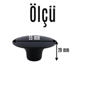 Bohem Siyah Geniş Mantar Kulp Düğme 10 ADET Mobilya Dolabı Çekmece Mutfak Dolap Kulpu Kulbu Plastik thumbnail 9
