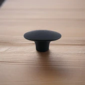 Bohem Siyah Geniş Mantar Kulp Düğme 10 ADET Mobilya Dolabı Çekmece Mutfak Dolap Kulpu Kulbu Plastik thumbnail 5