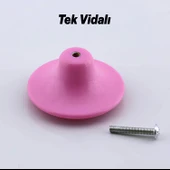 Bohem Pembe Geniş Mantar Kulp Düğme 1 ADET Mobilya Dolabı Çekmece Mutfak Dolap Kulpu Kulbu Plastik thumbnail 2