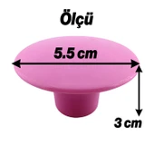 Bohem Pembe Geniş Mantar Kulp Düğme 1 ADET Mobilya Dolabı Çekmece Mutfak Dolap Kulpu Kulbu Plastik thumbnail 4