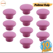 Bohem Pembe Mantar Kulp Düğme 10 ADET Çekmece Mutfak Mobilya Dolabı Dolap Kulpu Kulbu Plastik Kulp thumbnail 1