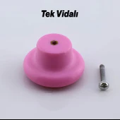 Bohem Pembe Mantar Kulp Düğme 10 ADET Çekmece Mutfak Mobilya Dolabı Dolap Kulpu Kulbu Plastik Kulp thumbnail 6