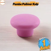 Bohem Pembe Mantar Kulp Düğme 10 ADET Çekmece Mutfak Mobilya Dolabı Dolap Kulpu Kulbu Plastik Kulp thumbnail 7