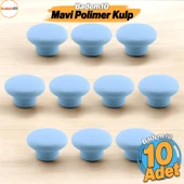 Bohem Mavi Mantar Kulp Düğme 10 ADET Çekmece Mutfak Mobilya Dolabı Dolap Kulpu Kulbu Plastik Kulp - 1