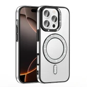 Apple iPhone 16 Pro Max Kılıf Pırlanta Taş Tasarımlı Magsafe Şarj Özellikli Redclick Karetta Silikon Kapak thumbnail 10