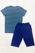 ERKEK ÇOCUK KAPRİLİ PİJAMA TAKIMI PAMUK ÇİZGİLİ BASKILI A6 thumbnail 3