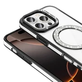 Apple iPhone 16 Pro Max Kılıf Pırlanta Taş Tasarımlı Magsafe Şarj Özellikli Redclick Karetta Silikon Kapak thumbnail 11