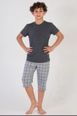 ERKEK ÇOCUK KAPRİLİ PİJAMA TAKIMI PAMUK BASKILI CEP DETAYLI A3 thumbnail 3