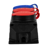 Kapaklı Klemensli Grup Priz 1 Monofaze ve 2 Trifaze Kombinli 3'lü Çoğaltıcı Kablosuz Kauçuk Topraklı - 3