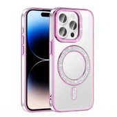 Apple iPhone 14 Pro Max Kılıf Pırlanta Taş Tasarımlı Magsafe Şarj Özellikli Redclick Karetta Silikon Kapak thumbnail 6