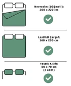 Lastikli Çarşaflı Çift Kişilik Nevresim Takımı Ekose - 6