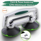 Çiftli Vantuz Cam Vakum Kollu Fayans Ahşap Tutucu Taşıma Araba Kaporta Göcük Çektirme 2'li Alüminyum - 1