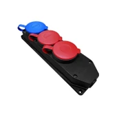 Kapaklı Klemensli Grup Priz 1 Monofaze ve 2 Trifaze Kombinli 3'lü Çoğaltıcı Kablosuz Kauçuk Topraklı - 2