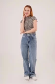 Leopar Desen Kısa Kollu Basic T-Shirt - 4