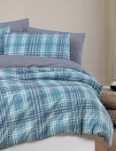 Lastikli Çarşaflı Tek Kişilik Nevresim Takımı Ekose thumbnail 5