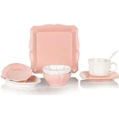 Schafer PEM01 Bremen 30 Parça 6 Kişilik Pembe Kahvaltı Takımı - 1