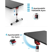 Saiji A8 Large Çok Fonksiyonlu Ayarlı Notebook Soğutuculu Çalışma Masası Siyah - 4