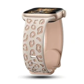 Apple Watch 10 46mm Redclick KRD-140 Leopar Desenli Kadın Silikon Kordon Strap Kayış - 1