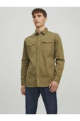 JACK JONES Erkek HAKİ Uzun Kollu Gömlek 12138115 - 2