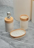 Banyo Takımı - 5li Banyo Seti - Ahşap Görünümlü - 5 Parça - 3