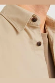 JACK JONES Erkek Krem Oversized Oxford Gömlek 12268952 - 6