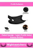 Deluxe Pratik Vakumlu Aynaya Yapıştırma Aparatlı Evde Saç Sakal Kesme Siyah- Beyaz Set Tıraş Örtüsü - 4