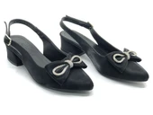 Mehtap Arkası Açık Fiyonk Taş Detaylı Klasik Kadın Topuklu Ayakkabı thumbnail 1