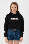 Jennie Mantra Siyah Kadın Crop Kapşonlu - 1