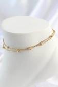 Gold Renk 2'Li Topçuk Zincir Model Kadın Halhal - EBJ250412W32678 - 1