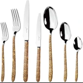 9400 Safari 12 Kişilik 84 Parça Gold Çatal Kaşık Bıçak Takımı - 1