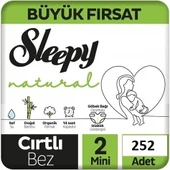 Sleepy Natural 2 Numara Mini 252'li Bebek Bezi - 1