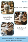 Vazo Küçük Vazo Masa Üstü Vazo Ev Dekorasyon Vazo Gümüş Eskitme Model 29 - 6