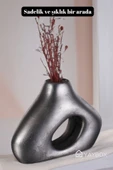 Dekoratif Vazo El Yapımı Gümüş Eskitme Renk Model 49 thumbnail 4