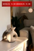 Beyaz Dekoratif Vazo Obje Ev Dekorasyon Masa Üstü Dekor Vazo Model 34 - 7