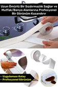 Deluxe Su Geçirmez Sızdırmaz Dayanıklı Lavabo Pvc Yağ Kenar Küf Önleyici 3.2m 4 Adet İzolasyon Bant thumbnail 5