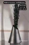 Dekoratif Vazo El Yapımı Gümüş Eskitme Renk Model 9 - 2