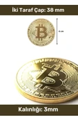 Deluxe Series Kutulu Hediyelik Kripto Hatıra Koleksiyon Bitcoin Madeni Para Altın Rengi 10 Adet - 2