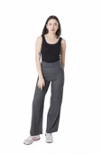 Looksense Kadın Antrasit Cırtlı Dokuma Pantolon 01012 thumbnail 1