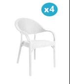 Omnipazar IRK-HK735 Bambu Rattan Desenli Plastik Bahçe Sandalye Koltuk 4'lü Set - 10