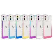 iPhone 11 Kılıf Simli ve Renk Geçiş Tasarımlı Lens Korumalı Park Kapak thumbnail 2