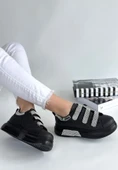 Pabucmarketi Siyah Suni Deri Cırt Cırtlı Kadın Spor Ayakkabı thumbnail 3