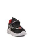 Aspor Siyah Kırmızı Cırtlı Işıklı Hafif Unisex Çocuk Spor Ayakkabı - 3