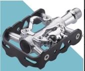Briviga Bisiklet Pedal HF-707 MTB/TREKKING Tek Taraf Kilitli Alüminyum BARREL CR-MO Mil Gümüş 101x63mm 328g/pr - 1