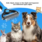 TechTic Evcil Hayvan Bakım Fırçası Kıtık Tüy Topak Açıcı Tarak Metal Dişli Kedi Köpek Tarağı - 3