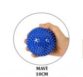 MVS EL EGZERSİZ MASAJ VE DUYU TOPU , YUMUŞAK DİKENLİ TOP MAVİ RENK  10 CM - 3