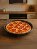 2'li Pizza Tavası Seti Alüminyum Pizza Tepsisi Yapışmaz Lahmacun Pide Tavası 24 Cm - 2