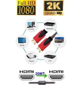 20 Metre Altın Uçlu İp Örgülü Hdmi Kablo 20 Metre Hdmi Kablo - 2